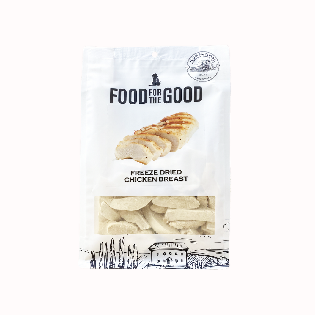 NEW Food For The Good Freeze Dried Chicken Breast Cat & Dog Treat 250g